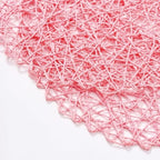 IcosaMro Round Woven Placemats Set of 12 for Dining Table, 15 Inches Paper Boho Decorative Circle Place Mats for Wedding Christmas Thanksgiving Day Holiday Dinner (Pink) - Image 3