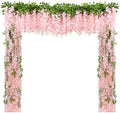 U'Artlines 10Pcs 7.2 Ft/Piece Artificial Wisteria Garland Light Pink by UArtlines