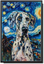 Metal Sign Tin Sign Vintage Wall Art Great Dane Starry Night Dane Majestic Dane in A Night Sky for Home Den and Seasonal Displays Corrosion Resistant Aluminum 12×16 Inches with Metal Frame by YmyooForTinSign