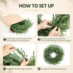 Yaheetech 26" Norfolk Pine Wreath Real Touch Xmas Wreath for Front Door - Image 5