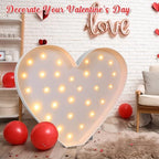 Maxcheck 4FT Marquee Large Light up Decoration, Balloon Frame with Bulb Light String Foam Marquee Signs for Valentine's Eid Birthday Engagement Baby Shower Party Decorations(Cute Heart) - Image 6