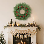 DR.DUDU Norfolk Pine Christmas Wreaths for Front Door, 24 Inch - Image 4