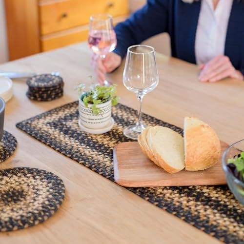 Homespice Kilimanjaro Jute Braided Table Runner, Rect 8x28 Set of 2 by Homespice