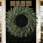 32'' Extra Large Cedar Wreath for Front Door, Faux Christmas Door Wreath - Image 3