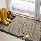 GORILLA GRIP WeatherMAX Door Mat, Indoor Outdoor Use, 47x35, Beige Diamond by GorillaGrip