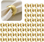 52 Pcs Gold Napkin Rings,Table Metal Napkin Ring Holders Cloth Table Setting Decorations for Wedding, Dinners Party, Anniversary, Birthday (Classic) by LECEHIVO