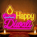 Happy Diwali Neon Sign, USB LED Diya Light, Diwali Decorations for Home by Unknown