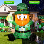 6FT St. Patricks Day Inflatables Outdoor Decorations, Blow Up Sit Down Leprechaun Holds Beer Cup,Wearing Shamrock Hat,Built-in LED Lights,St Patricks Day Décor for Irish Outdoor Garden Yard Holiday - Image 4