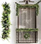 Fake Hanging Plants 23Pc-20 Artificial Ivy Vines, UV Resistant Greenery Ivy Leaves Garland with Flowers for Wedding Outdoor Decoration Home Indoor Wall Décor by Goleray