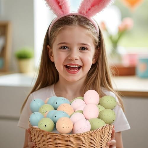 24/16/36 Pcs Easter Speckled Eggs, 2.4" Multi Colors Plastic Eggs for Easter Decorations, Pastel Easter Decor,Bowl & Vase Filler, Easter Basket Filler and Spring Table DIY Decor - Image 5