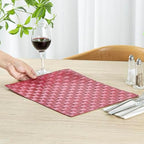 Restaurantware Rectangle Red Woven Placemat, 16 x 12 in, 6 Pack - Image 5