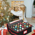 HOLDN’ STORAGE Christmas Ornament Storage Box with Dividers - Fits 72-3” Ornaments, 3 Removable Trays, Durable & Space-Saving, Clear Top Lid, Convenient Storage Designed, Black - Image 5