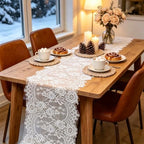 Pardecor Lace Table Runner 12x120 Inch, 10 Pack White for Wedding Party - Image 3