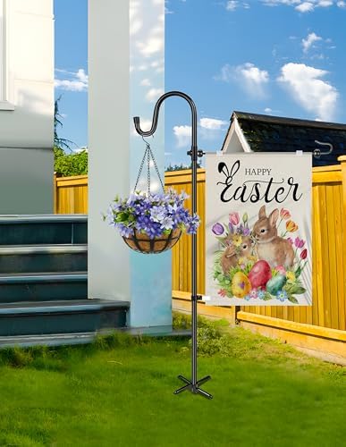 XDW-GIFTS Garden Flag Stand, Sturdy 2-Pack Flag Pole Holder with Shepherd Hook for Yard Decorations Outdoor Garden Flag Holder for 14''x20'' Flags 45 in Heavy Duty Yard Flag Post Stake (Without Flag) - Image 6