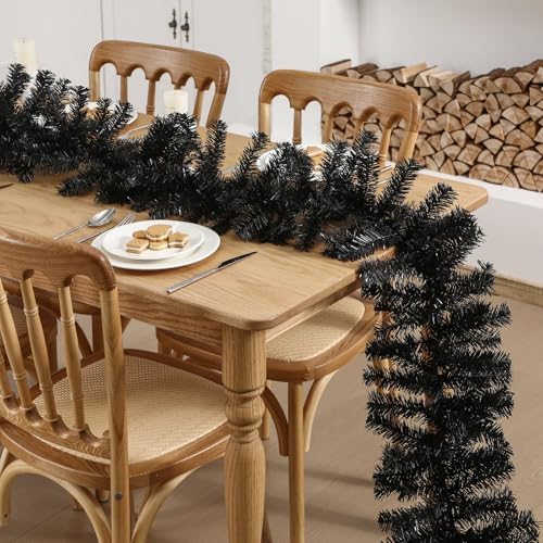 13.2 ft Canadian Pine Artificial Christmas Garland with LED Light, Black - Image 6