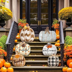 Moucuny Set of 6 Outdoor Fall Decoration for Home Porch, Pumpkin Signs - Image 4