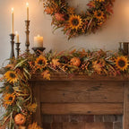 6 Ft Fall Garland for Mantle, Pumpkins Artificial Autumn Garland Decor - Image 2