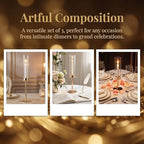 Gold Hurricane Candle Holders Set of 3, Tall Metal Windproof Glass Taper Candle Holder for Candelabra Centerpieces for Dining Table, Wedding, Party & Fireplace Mantel Decor - Image 4