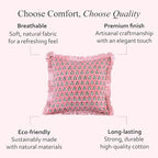 CPC Poppy Pink Ruffle Throw Pillow Covers for Couch, 18x18 Inch Cotton Stripe Ruffle Couch Pillows for Living Room, Hidden 14 Inch Zipper Boho Pillow Case or Cute Outdoor Pillows - Image 2
