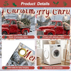 Christmas Garage Door Banner 6x13FT, Red Vintage Truck with Tree, Merry Christmas Garage Door Cover, Large Outdoor Xmas Decorations for Holiday Yard, House Front, Driveway & Winter Party Decor - Image 3