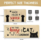 Cute Kitchen Mat Set of 2,Funny Cat Kitchen Rugs and Mats Non Skid Washable,Cute Kitchen Decor Accessories Cats Lover Owners Housewarming Gifts,Made from Scratch (17"x47"+17"x30") - Image 3