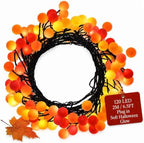 QBIS Halloween Lights, Orange Yellow Red, 120 Berry Cluster Lights,6.5ft by QbisChristmasLights