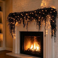 Spooky Chic: Halloween Fireplace Decor Set,Spooky Gothic Vine Lights Fireplace Mantel Decoration Set, Halloween Seasonal Display for Indoor Home, Haunted House,Party (L) by Unknown