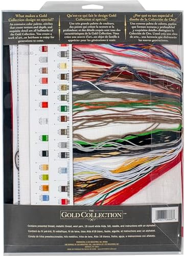 Dimensions Gold Collection Counted Cross Stitch 'Snowman Gathering' Personalized Christmas Stocking Kit, White Aida, 16", 18 Count - Image 2