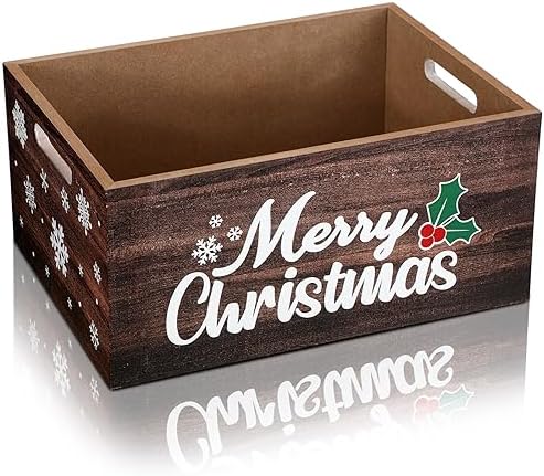 Namalu Christmas Hot Cocoa Bar Decor 11x8x5 in Wooden Storage Box, Wood by Namalu