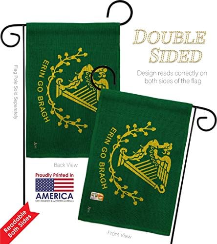 Erin go Bragh Garden Flag Set Wall Holder Regional Nation International World Country Particular Area Small Decorative Gift Yard House Banner Double-Sided Made In USA 13 X 18.5 - Image 3