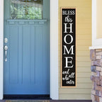 Welcome Sign for Front Door, Wood Black, 45"X9" - Image 5