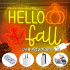 Hello Fall Neon Sign Dimmable Autumn Neon Led Lights with Maple Leaf - Image 5