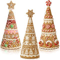 Simgoing 3 Packs Gingerbread Christmas Tree Figurines Resin Tabletop Decor by Simgoing