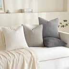MIULEE Neutral Decorative Pillow Covers 20x20 Inch Set of 4 Modern Grey - Image 2
