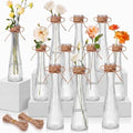 Set of 12 Clear Glass Bud Vases for Centerpiece, Ribbed by Unknown