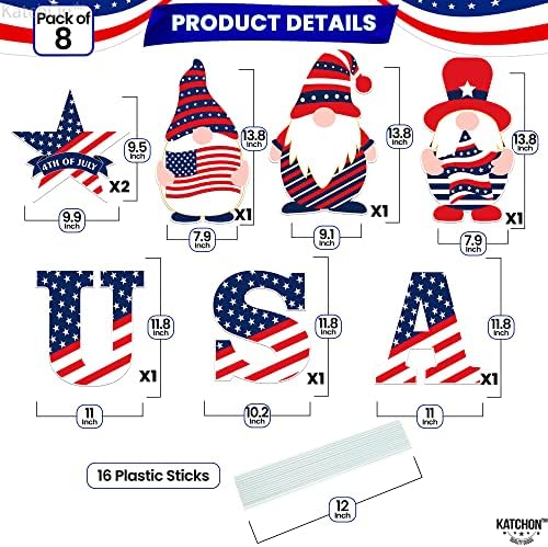 KatchOn 4th of July Yard Signs with Stakes, Pack of 8 - Image 4