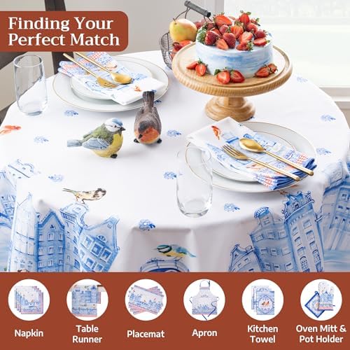Maison d' Hermine Table Cloth Round Table Reusable 100% Cotton 63" Diameter - Image 4