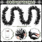 13.2 ft Canadian Pine Artificial Christmas Garland with LED Light, Black - Image 2