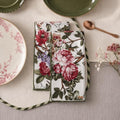 100% Cotton Printed Cloth Napkins Set of 6, 18x18 Inch Reusable Dinner Napkins, Soft Washable Floral Table Napkins for Dining, Parties & Hosting - Ivory Floral by Unknown