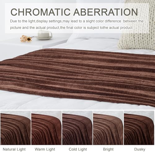 Chenille Throw Blanket for Couch 50" x 60", Dark Brown - Image 2