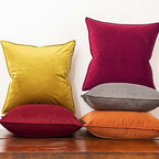 JUSPURBET 28x28 Velvet Decorative Throw Pillow Covers Set of 2,Lemon - Image 2