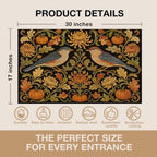 Fall Bird Pumpkin Faux Coco Coir Doormat Door Mat 17x30 Inch - Image 2