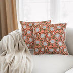 Ridhi Block Print Dark Salmon Pink Pillow Cover 18" x 18" (Pack of 2) Decorative Couch Pillows for Living Room, Chic Boho Cute Outdoor Pillows Covers Gifts for Spring, Easter and Valentine - Image 6