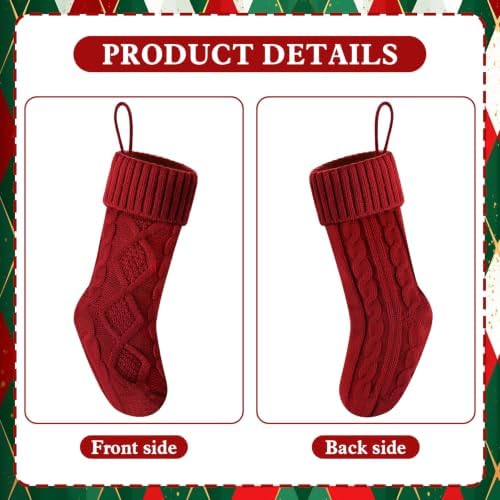 Christmas Stockings 18 Inches,Knitted Socks Christmas Decoration - Image 4