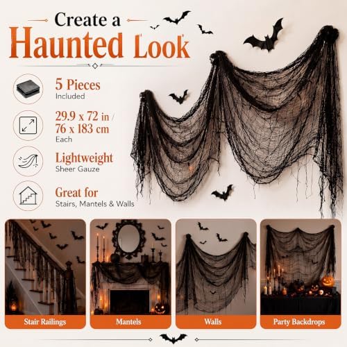 Gilprop Halloween Stair Party Decoration for Wall Mantel Fireplace, Orange - Image 4