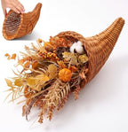 Funnymoom Fall Cornucopia Centerpiece Set with Leaves Pumpkin, Rustic by Funnymoom
