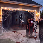 WovWeave 7 x 16 Ft Halloween Garage Door Cover Banner, Ghosts - Image 7