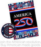 America 250 Flag Birthday July 4th Garden Stand Set Porch Lawn Tapestry Official Licensed Merchandise Grave Yard Decor Canvas Prints Textile Woven Poster USA 250th Anniversary Decoration Gift - Image 5