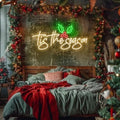 Tis The Season Holly Leaf Neon Sign, Custom Christmas Winter Season LED Neon Light, Home Wall Decor, Thanksgiving Xmas Holiday Party Decor Christmas Gift by Unknown
