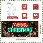 Neon Merry Christmas Garage Door Banner 7x16FT, Colorful Neon Holiday Sign for Christmas, Large Outdoor Xmas Decoration for Garage Doors - Image 4